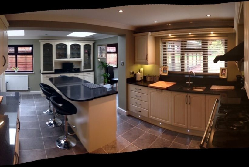 Panoramic view of a kitchen in Wolverhampton