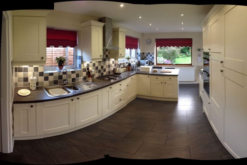 Panoramic view of new kitchen in Wolverhampton